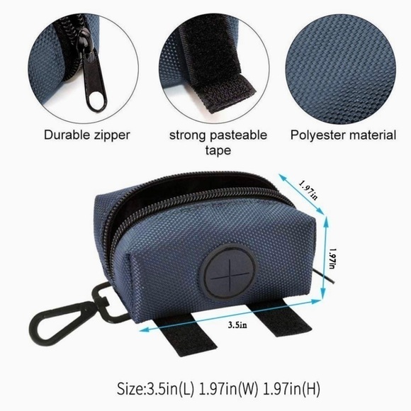 Dog Poop Bag Holder Leash Attachment Blue - Picture 5 of 5